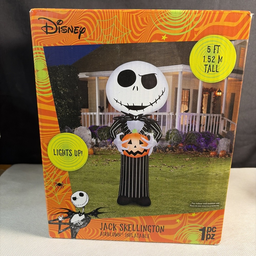 Gemmy Nightmare Before Christmas Jack Skellington 5 Ft Halloween Inflatable